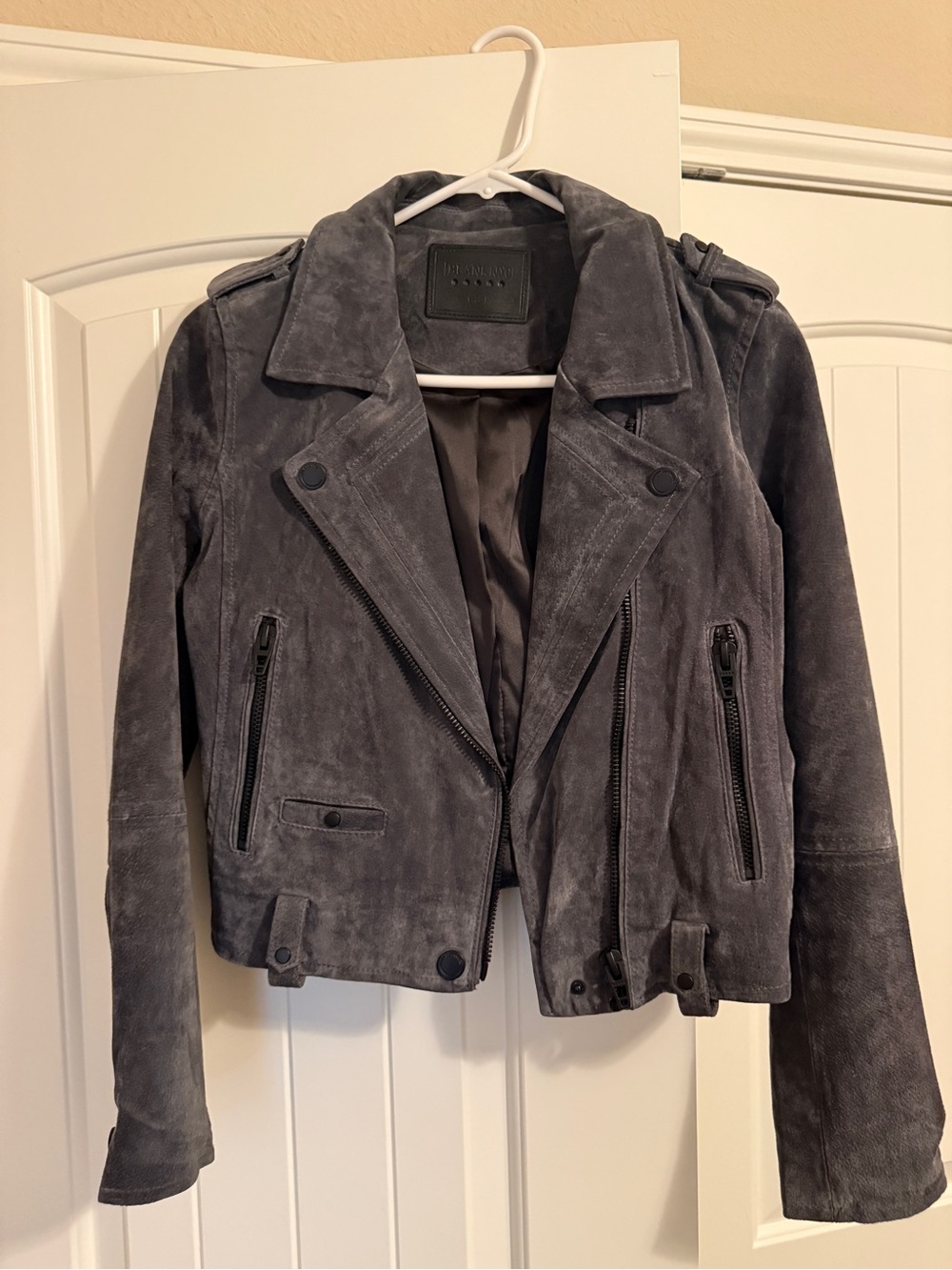 Blank NYC Gray Suede Moto Jacket